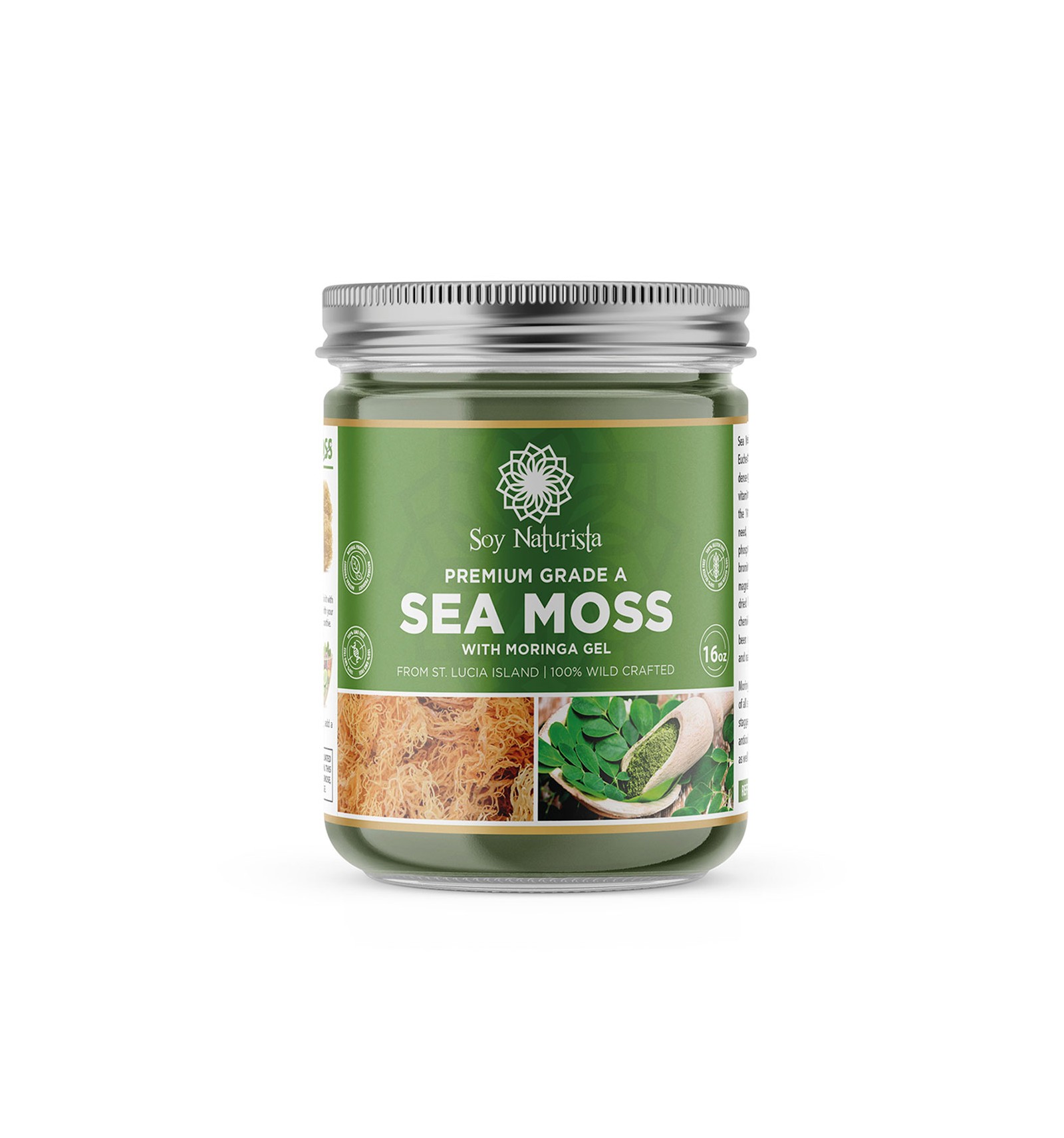 Gold Sea Moss Gel with Moringa 16 oz - Soy Naturista